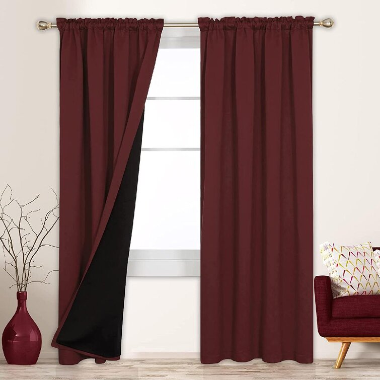 Deconovo 100 Percent Blackout with Liner Rod Pocket Curtain Panel